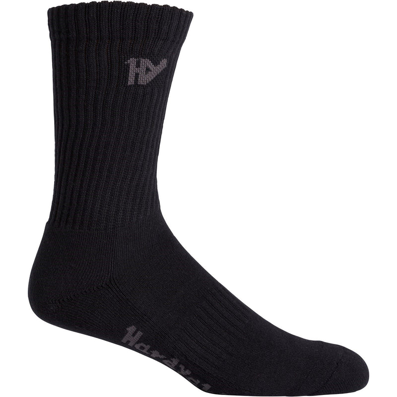 Hard Yakka Crew Cotton Unisex Adults Black Work Socks
