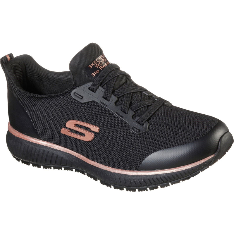 Skechers Workwear Squad SR Textile Women's Black/Rose Gold Safety Sneakers