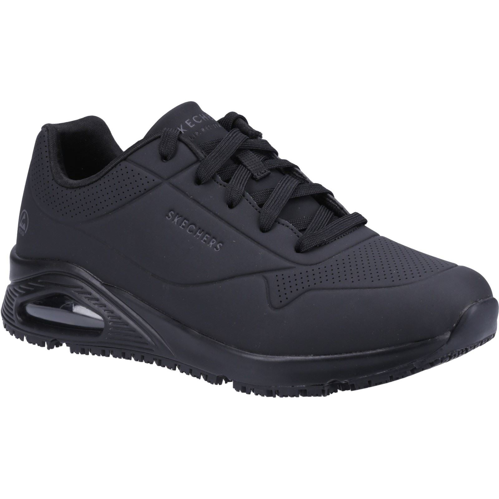 Skechers Workwear Work Relaxed Fit: Uno SR - Sutal Men's Black Safety Sneakers