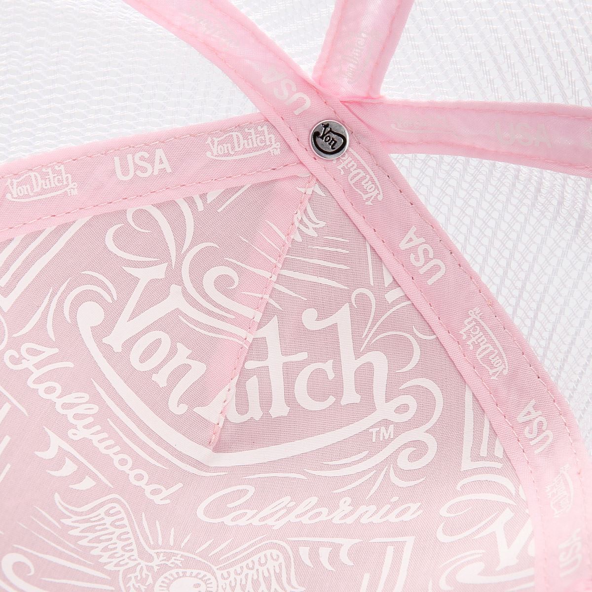 Von Dutch Velvet Trucker Pink/Red Caps