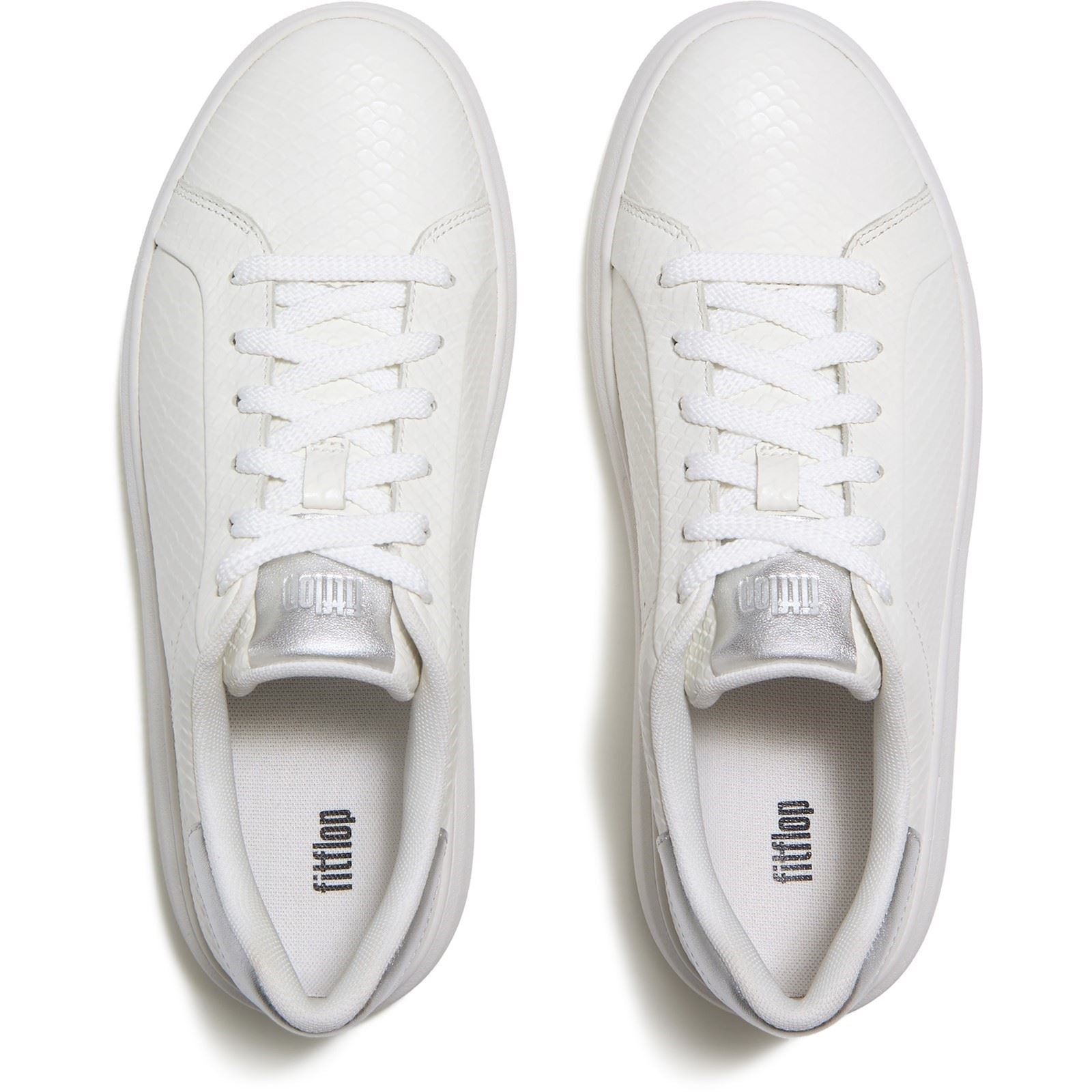 Fitflop RTG Lace Up Leather Women's Urban White/Silver Trainers