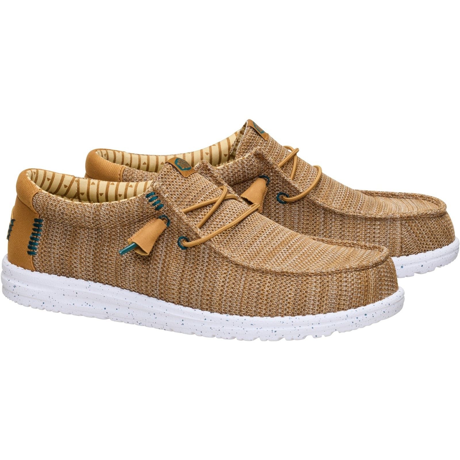 HEYDUDE Wally Stretch Sox Polyester Men's Bone Brown/Multi Loafers