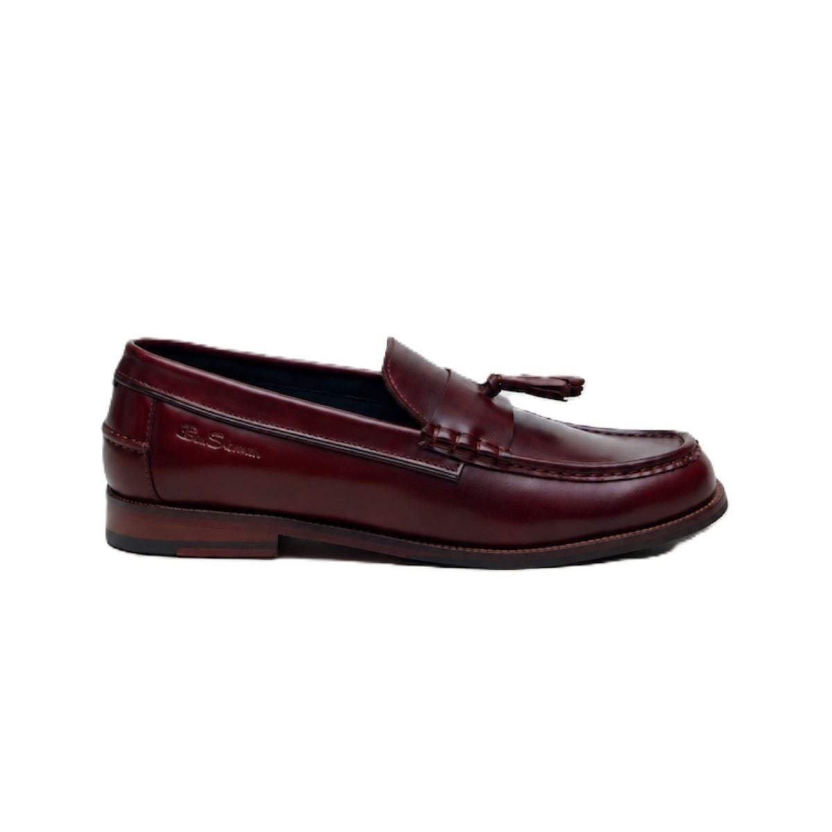 Ben Sherman Sid Brush Off Leather Men's Burgundy Tassel Loafers