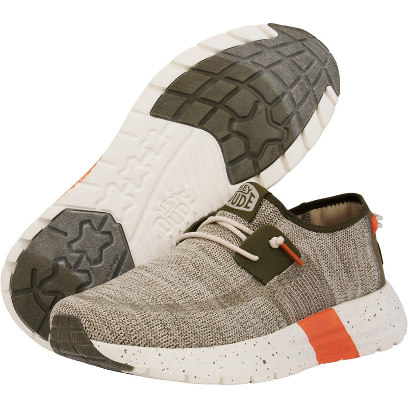 HEYDUDE Sirocco Sport Mode Nylon Men's Green/Dusty Olive/Orange Sneakers