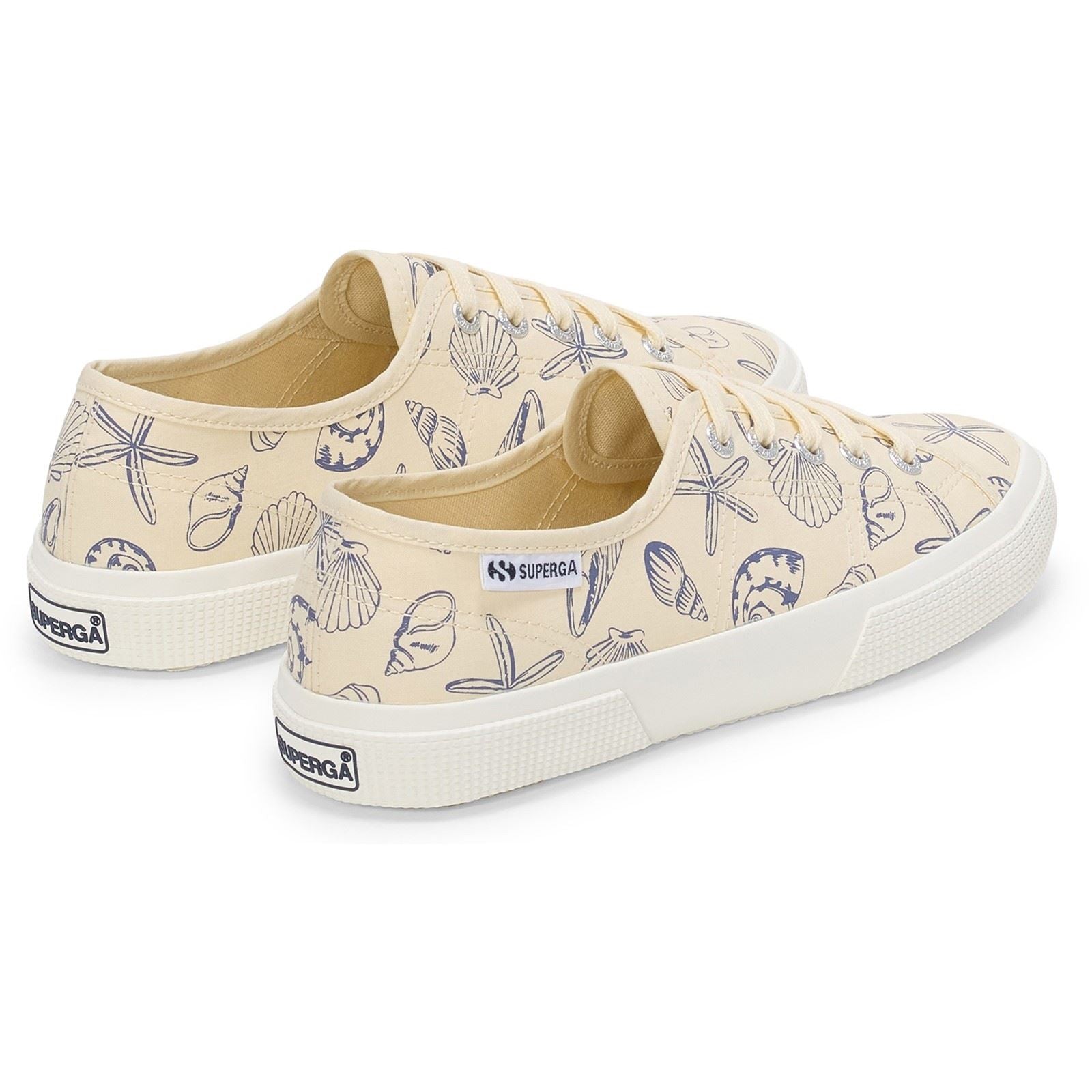 Superga 3750 Seashells Print Cotton Women's Beige Sneakers