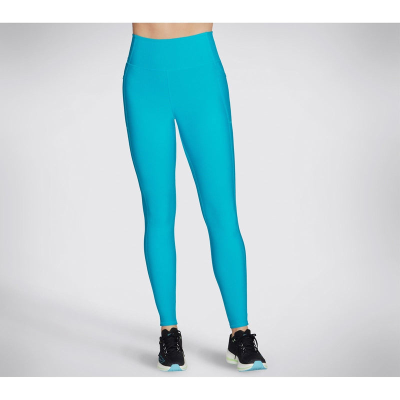 Skechers Performance GOFLEX Rib Nylon Women's Blue Sports Leggings