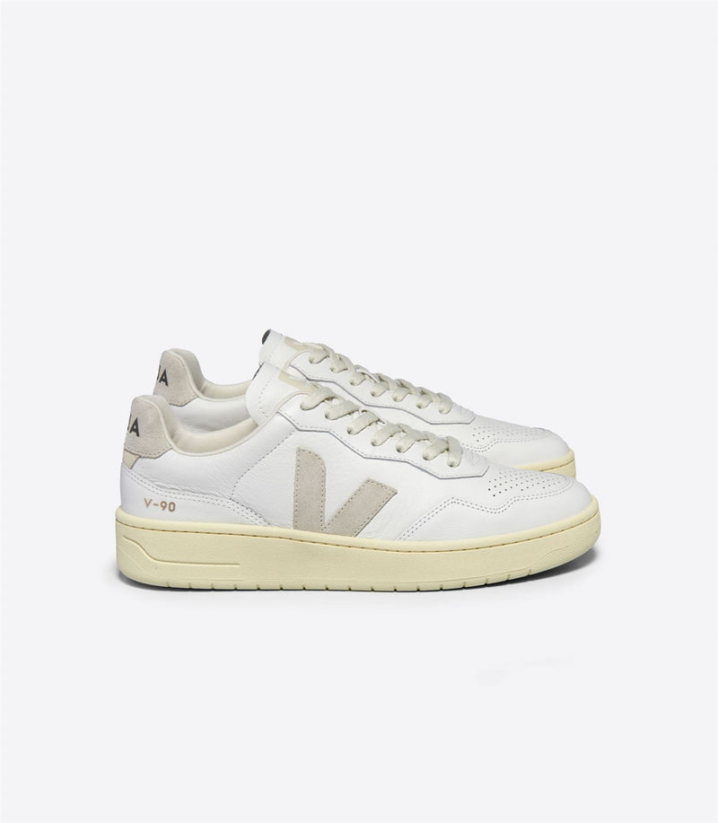 Veja V-90 Leather Women's White/Natural Sneakers