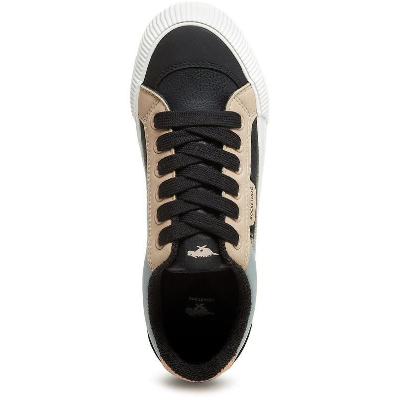 Rocket Dog Cheery Blocked Sporty Polyurethane Women's Black Combo Sneakers