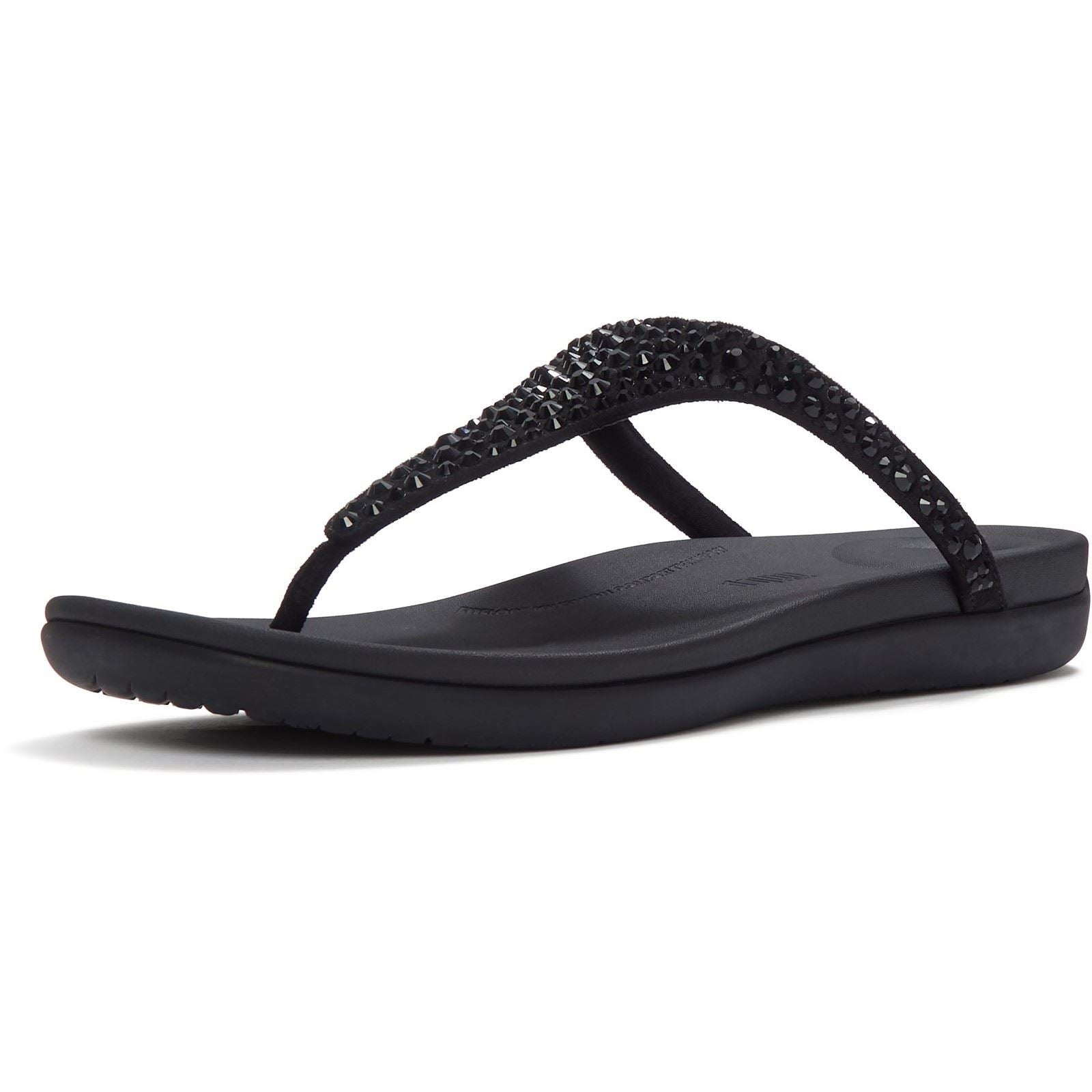 Fitflop Solay Mixed-Crystal Textile Women's Black Sandals