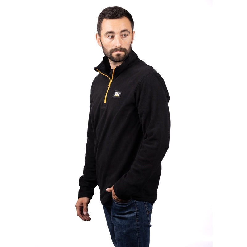 Caterpillar Cat Microfleece Quarter Zip Polyester Men's Black Sweatshirt