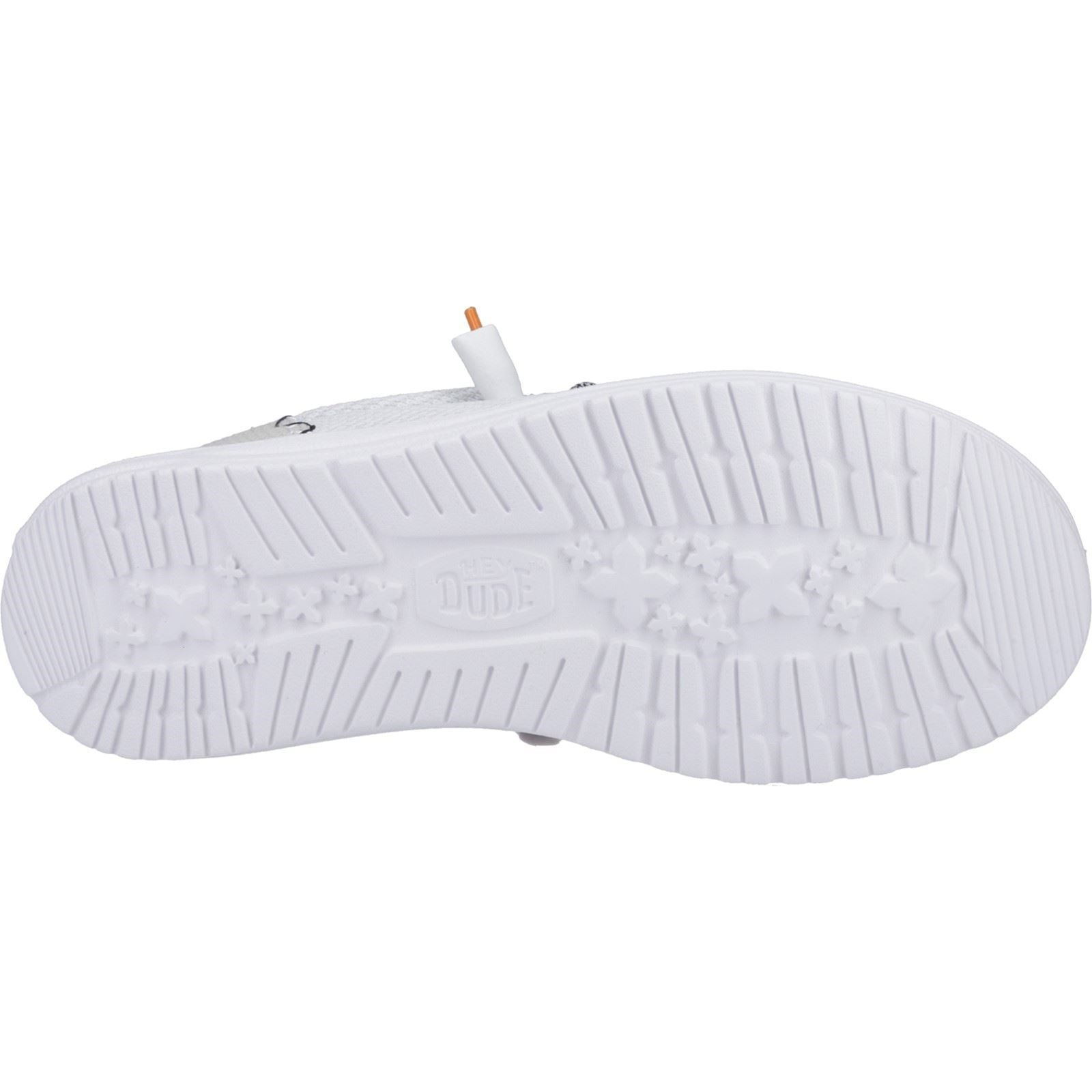 HEYDUDE Wally Funk Open Mesh Synthetic/Spandex/Cotton Men's White Boat Shoes