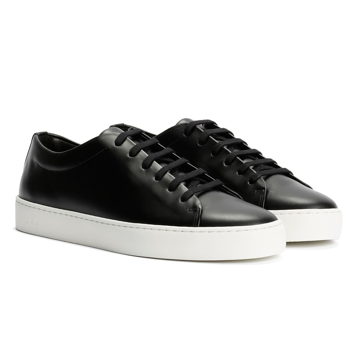 JAK Royal Leather Men's Black Sneakers