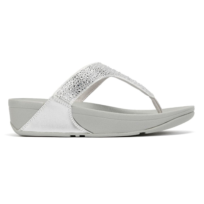 FitFlop Lulu Crystal Mix Women's Silver Sandals