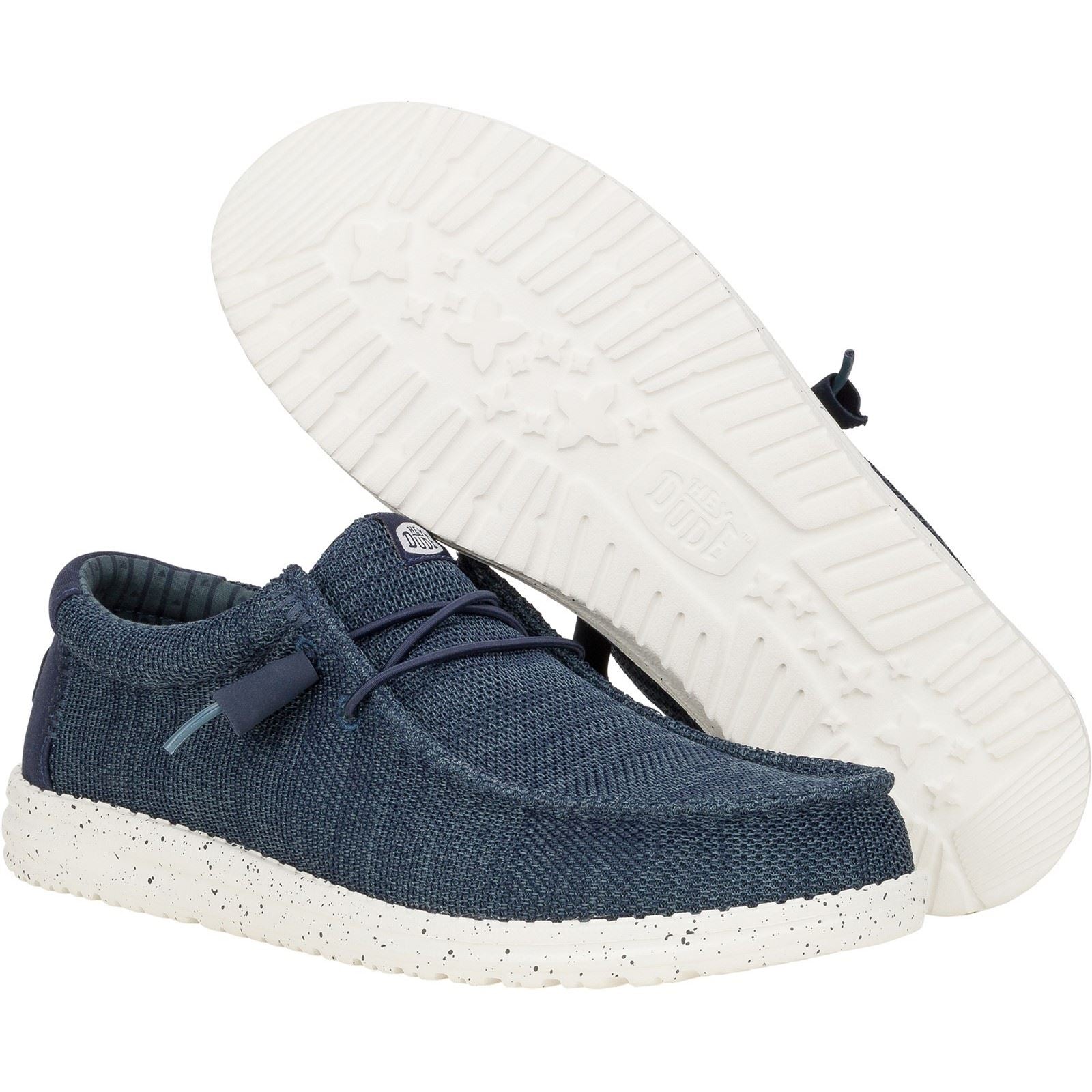 HEYDUDE Wally Stretch Mesh Synthetic Men's Navy Shoes
