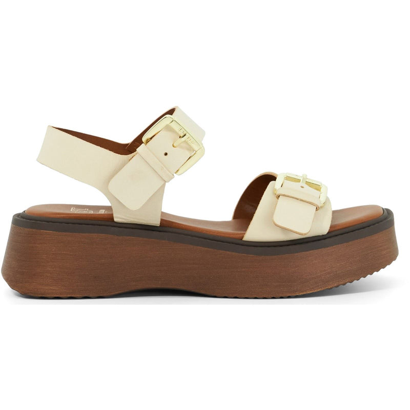 Dune Luno Leather Women's Ecru Sandals