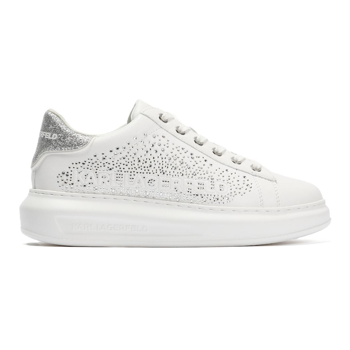 Karl Lagerfeld Kapri Konstellation Leather Women's White/Silver Sneakers