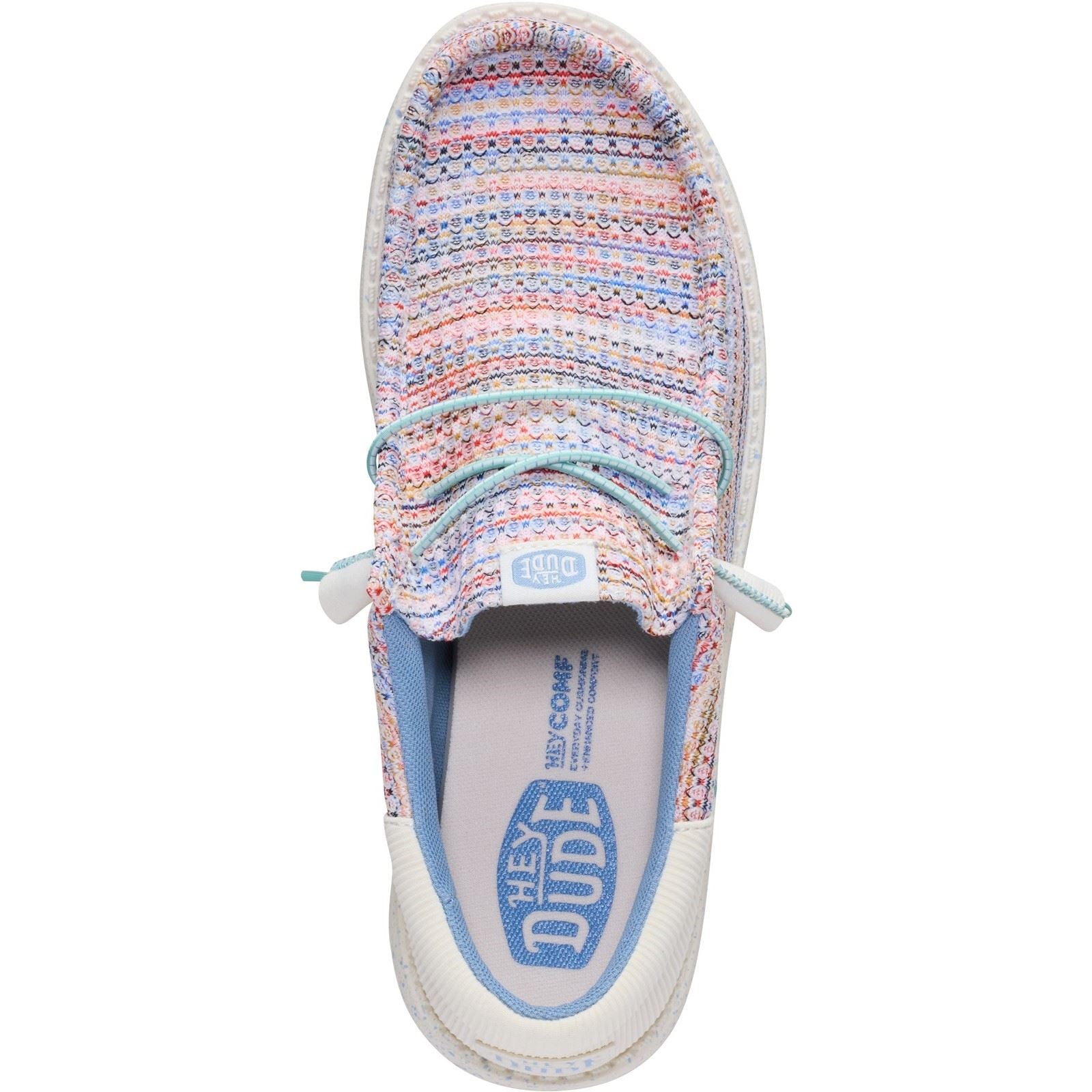 HEYDUDE Wally Funk Multi Mesh Polyester Men's Egret/Multi Moccasins Shoes