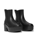 FitFlop Platfforms Heeled Leather Women's Black Boots