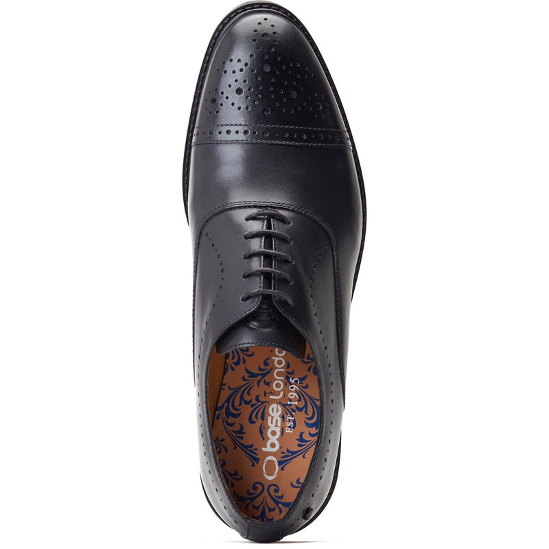 Base London Corbin Leather Men's Black Oxford Shoes