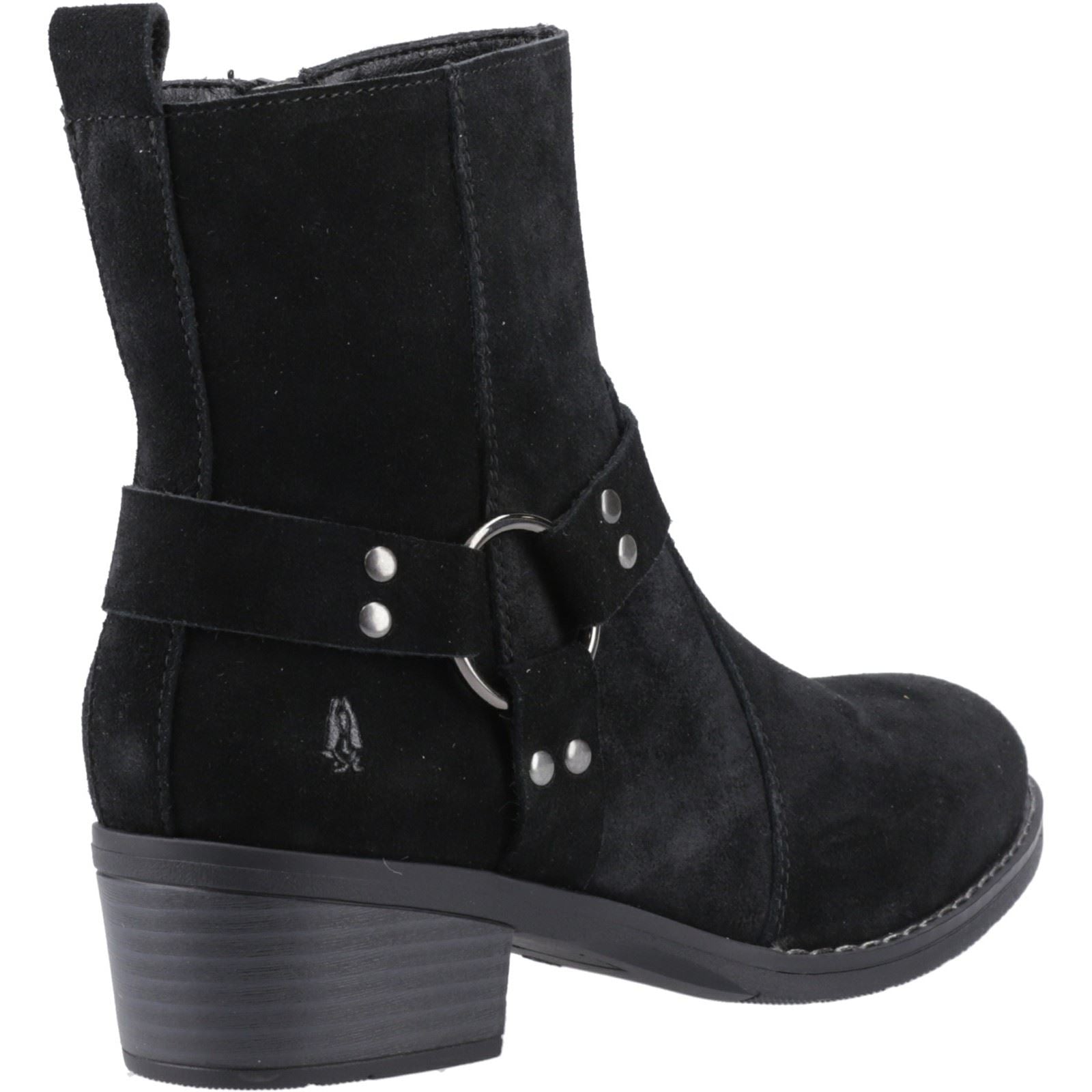 Hush Puppies Iria Suede Women's Black Heeled Ankle Boots