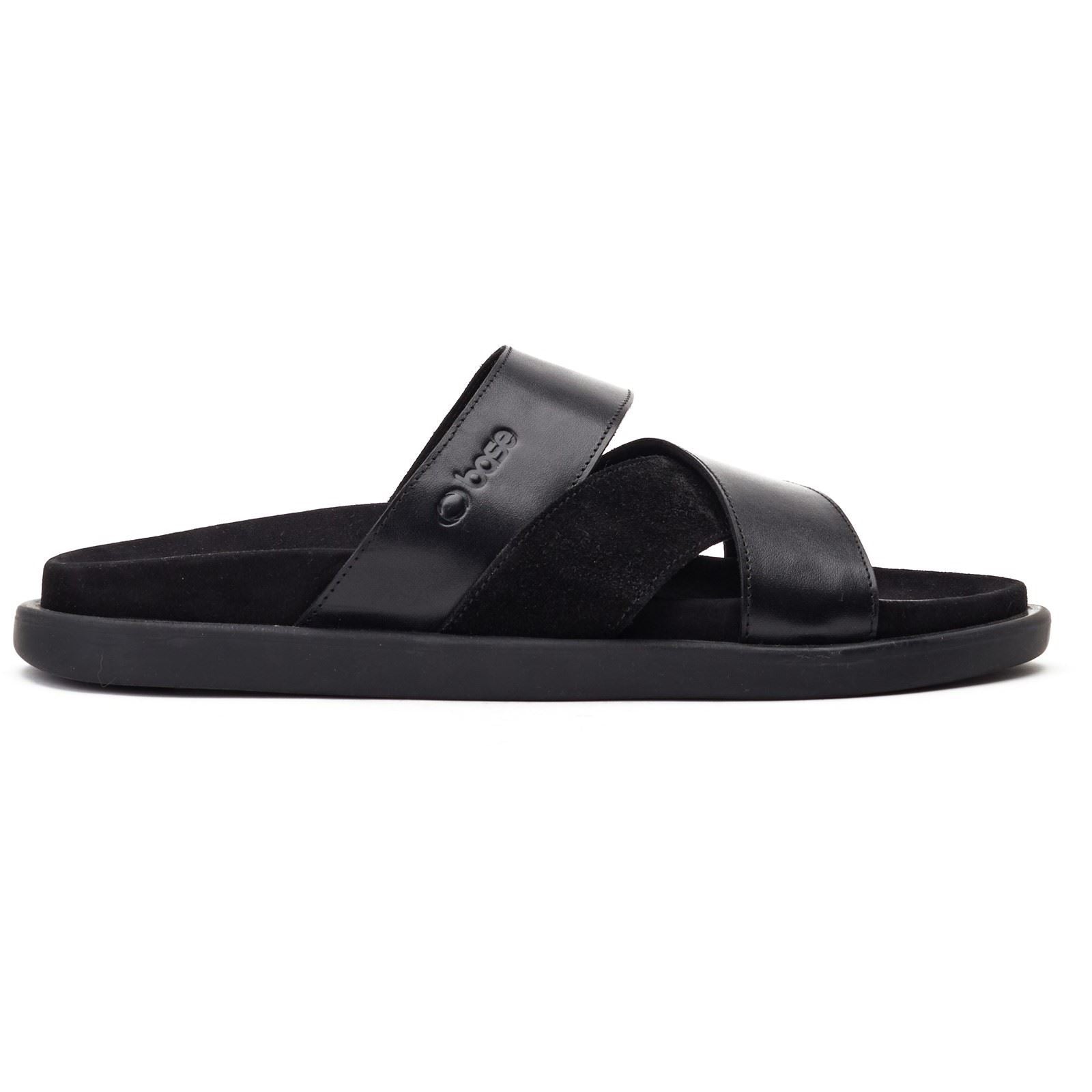 Base London Ponza Leather Men's Black Sandals
