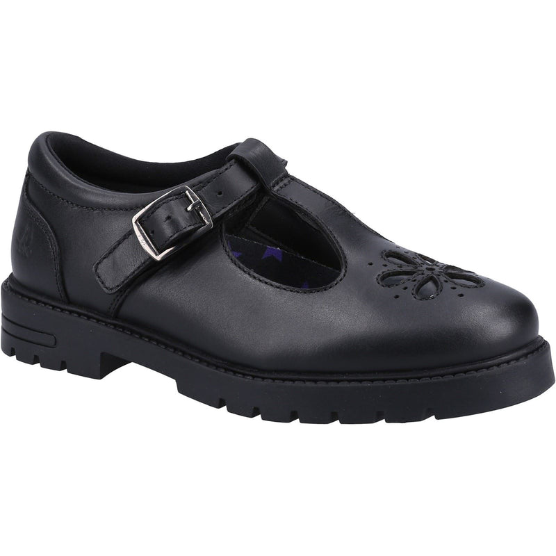 Hush Puppies Fiona SNR Leather Girls's Black Shoes