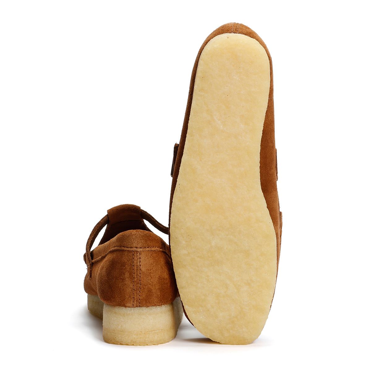 Clarks Originals Wallabee T Bar Suede Women's Brown Shoes