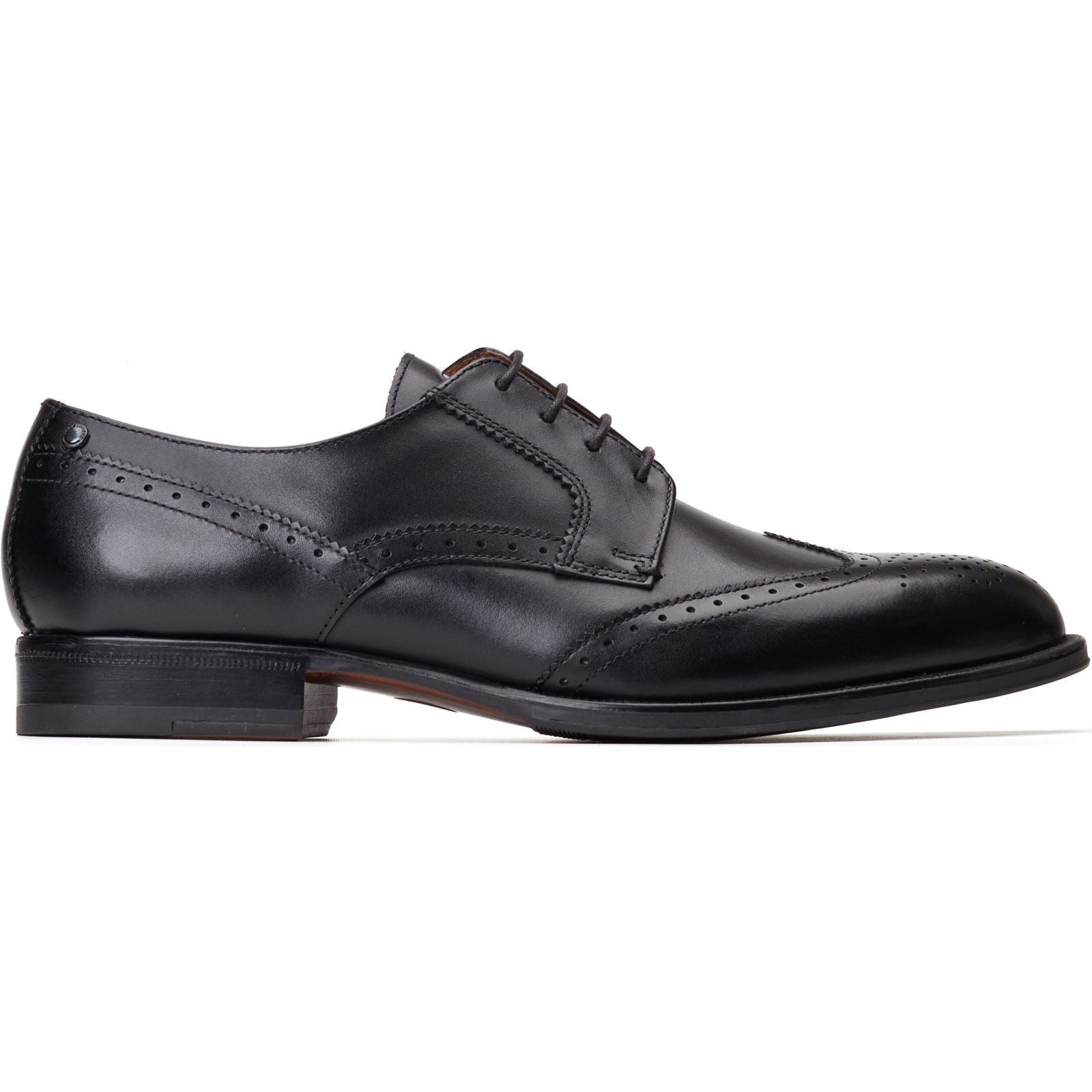 Base London Bell Leather Men's Black Brogues Shoes