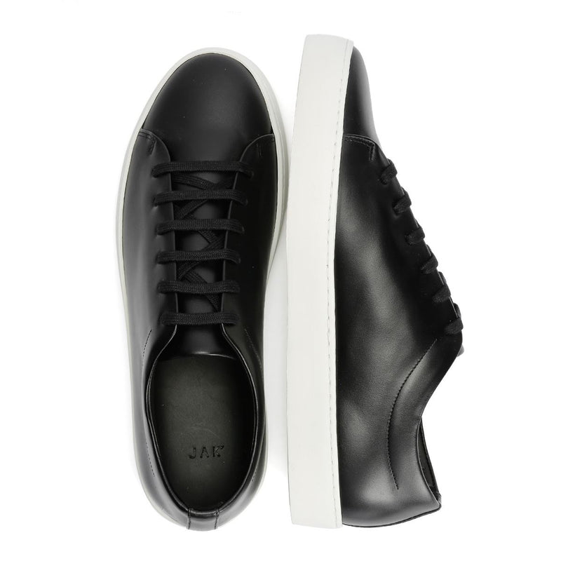 JAK Royal Leather Men's Black Sneakers
