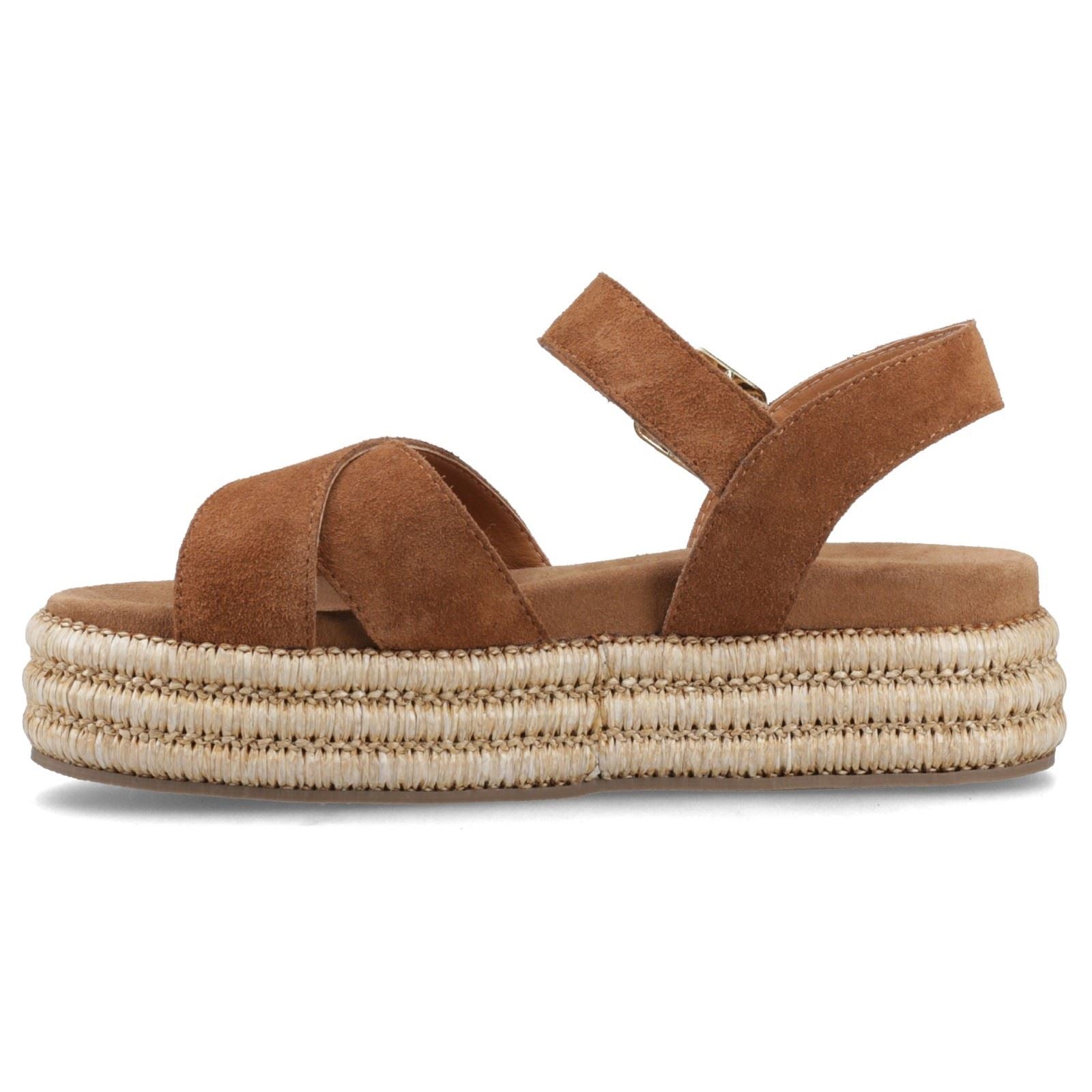 Hush Puppies Rosa Rafia Leather Women's Tan Sandals