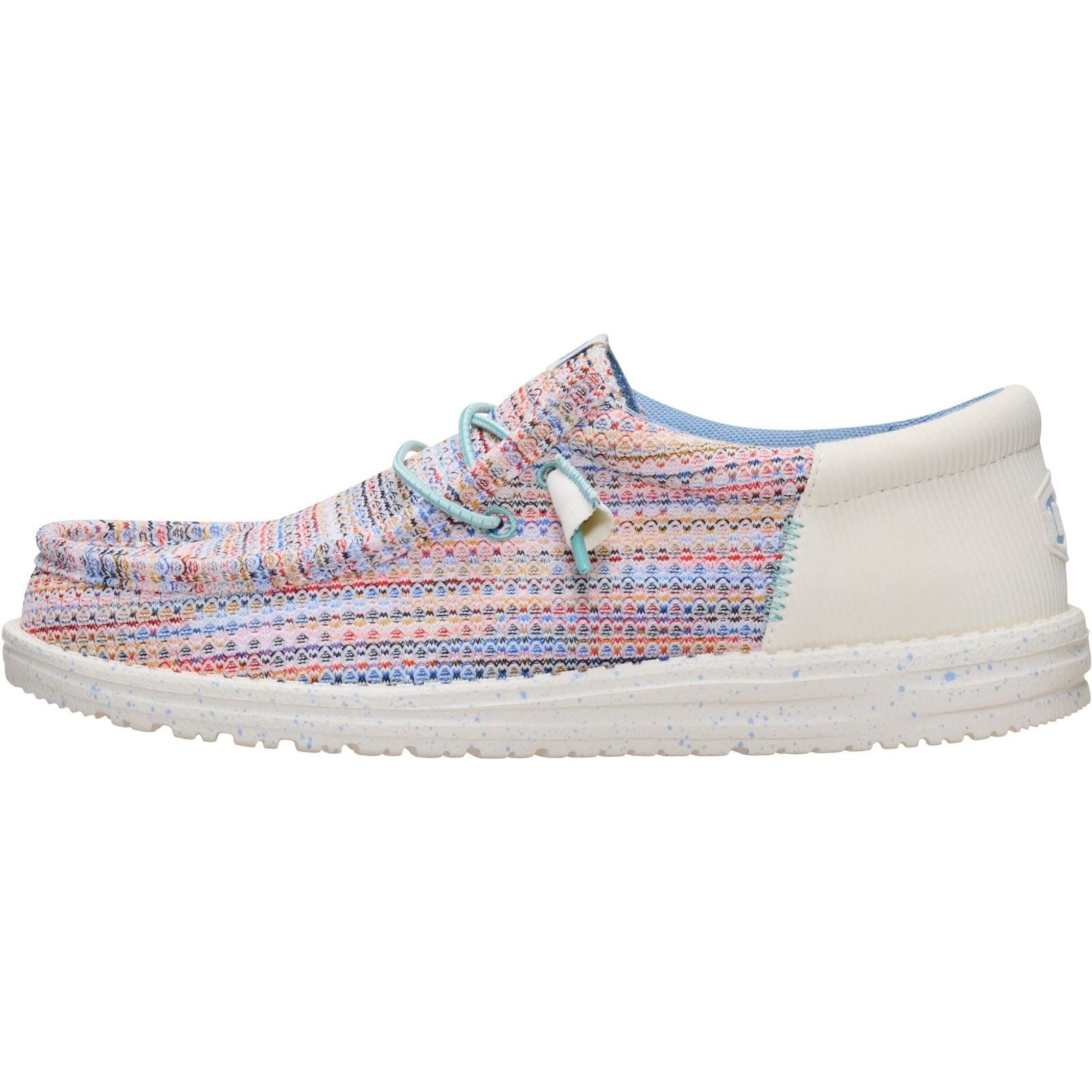 HEYDUDE Wally Funk Multi Mesh Polyester Men's Egret/Multi Moccasins Shoes