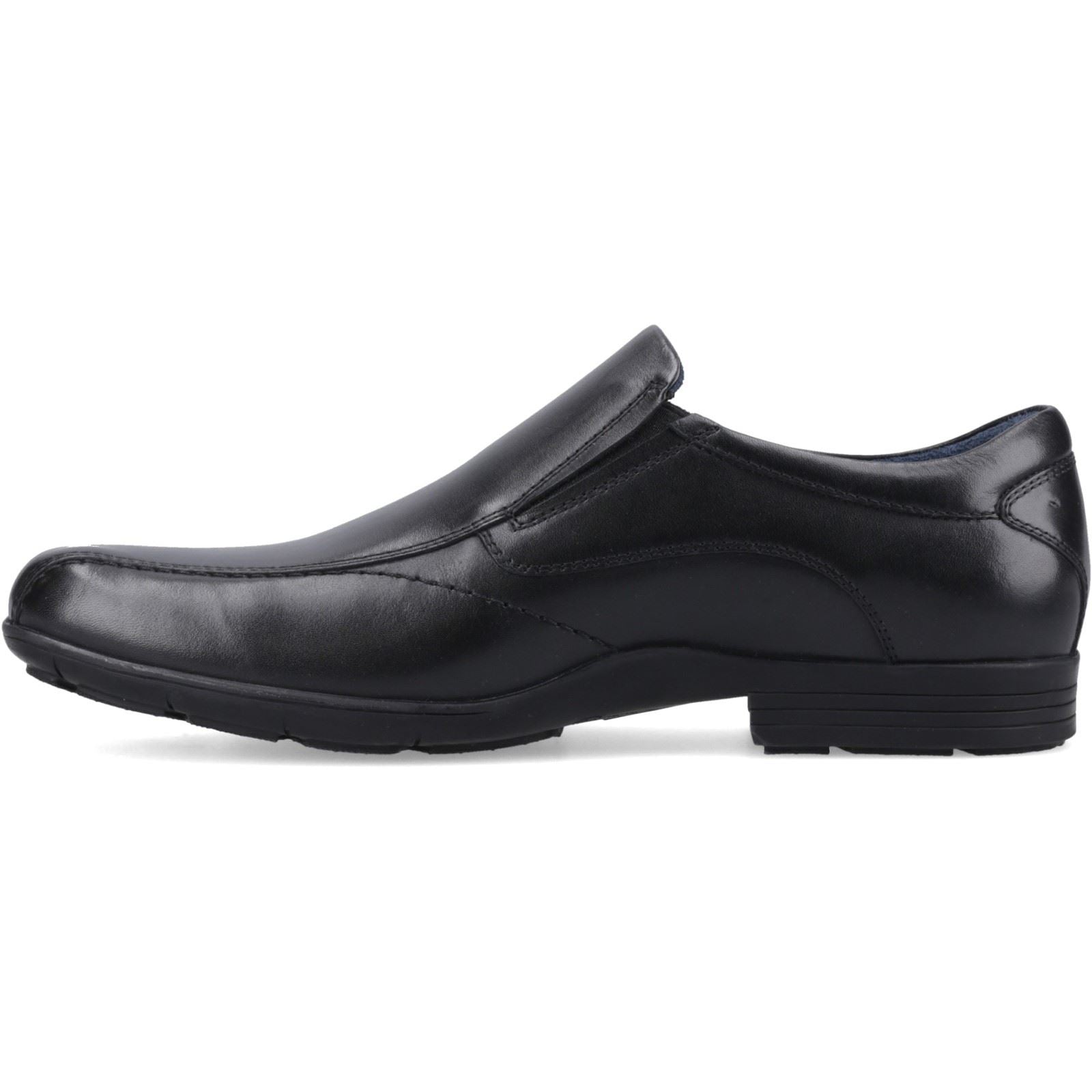 Hush Puppies Dumfries Leather Boy's Black Loafers