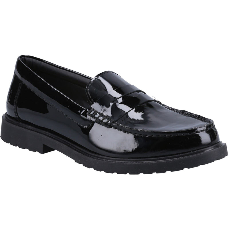 Hush Puppies Verity Slip On Leather Women's Patent Black Loafers