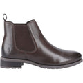 Hush Puppies Sammie Leather Women's Brown Flat Chelsea Boots