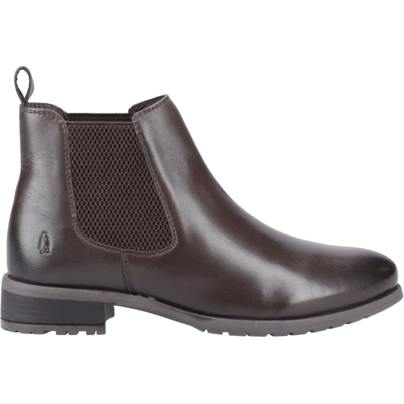 Hush Puppies Sammie Leather Women's Brown Flat Chelsea Boots