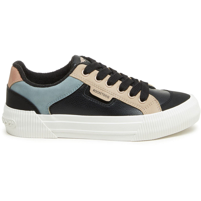 Rocket Dog Cheery Blocked Sporty Polyurethane Women's Black Combo Sneakers