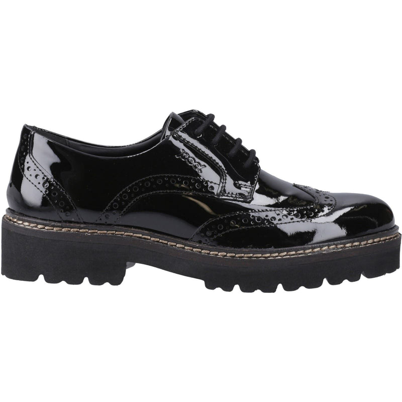 Pod Kortney Faux Leather Women's Black Patent Brogues Shoes