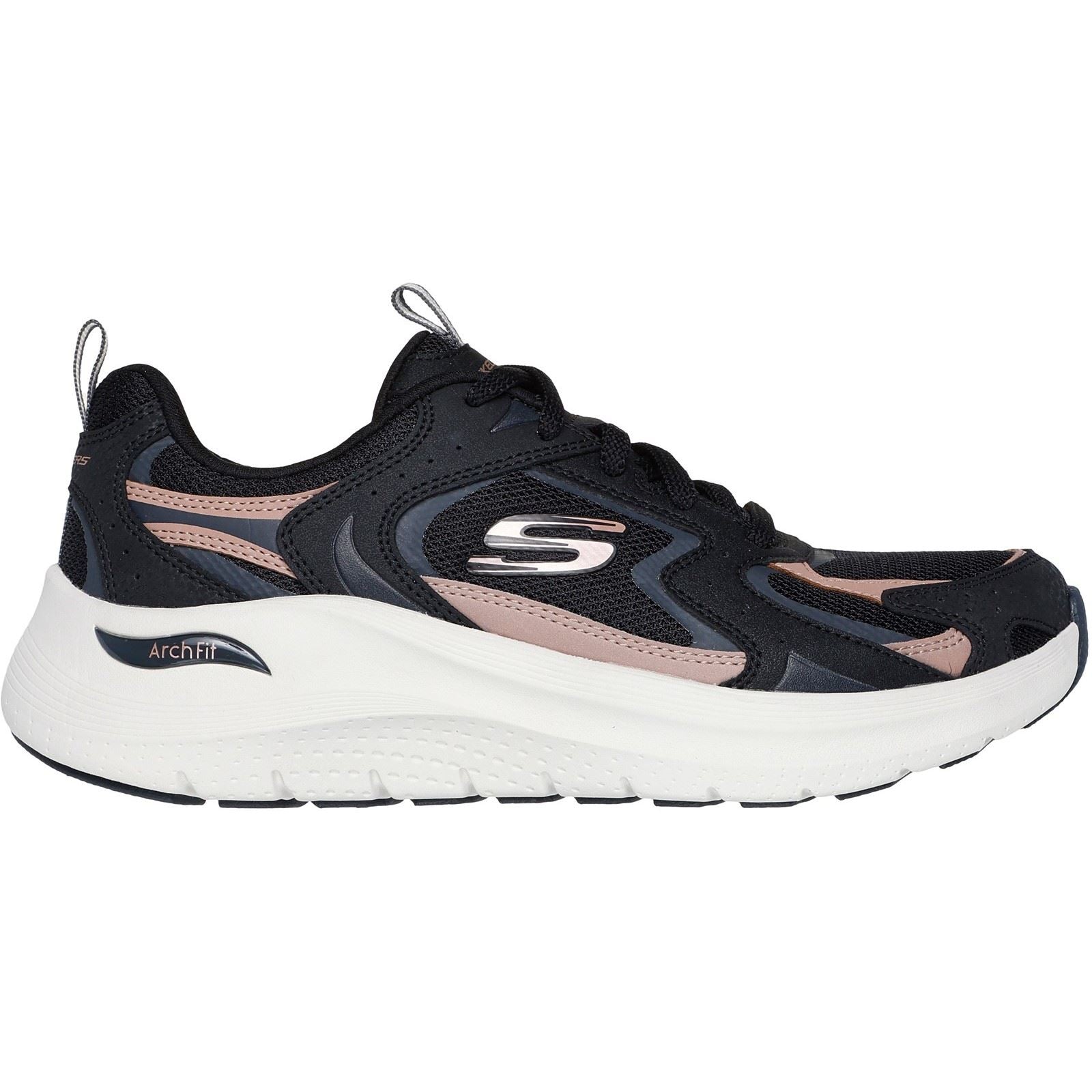 Skechers Arch Fit 2.0 Vintage Luxe Leather Women's Black/Rose Gold Sneakers