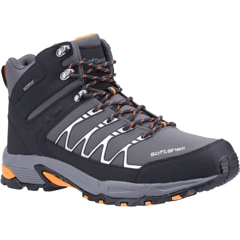 Cotswold Abbeydale Mid Softshell & PU Men's Grey/Orange Hiking Boots