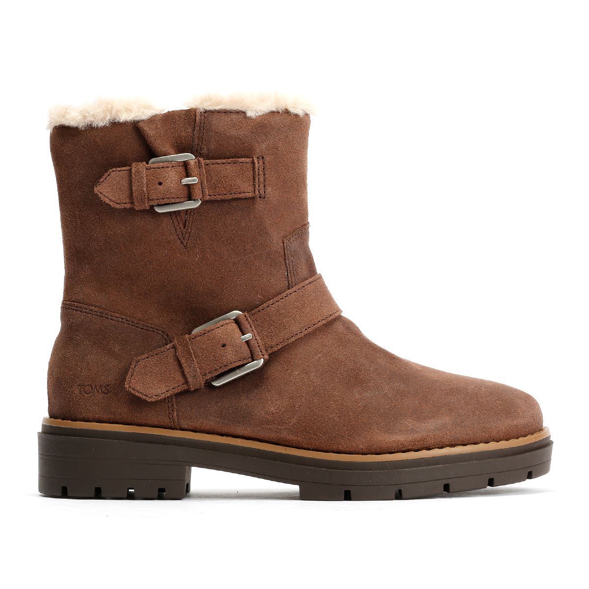 TOMS Ionie Moto Waxy Suede Women's Dark Brown Boots