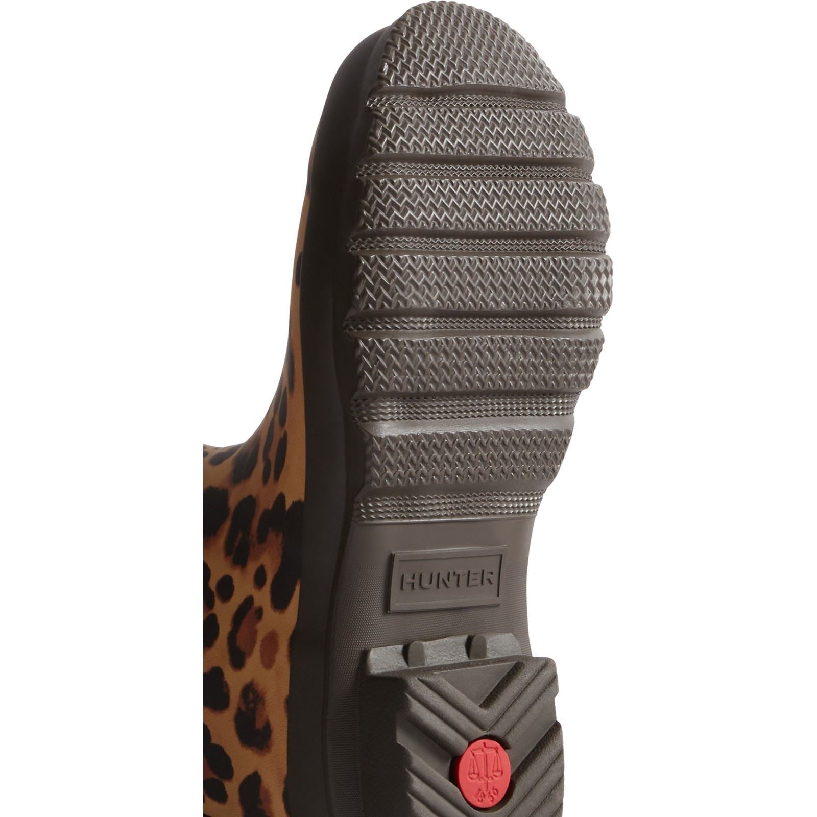 Hunter Original Short Women's Leopard Print/Chocolate Brown Wellington Boots