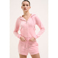 Juicy Couture Robertson Classic Jacket Synthetic Women's Pink Hooded Sweatshirt