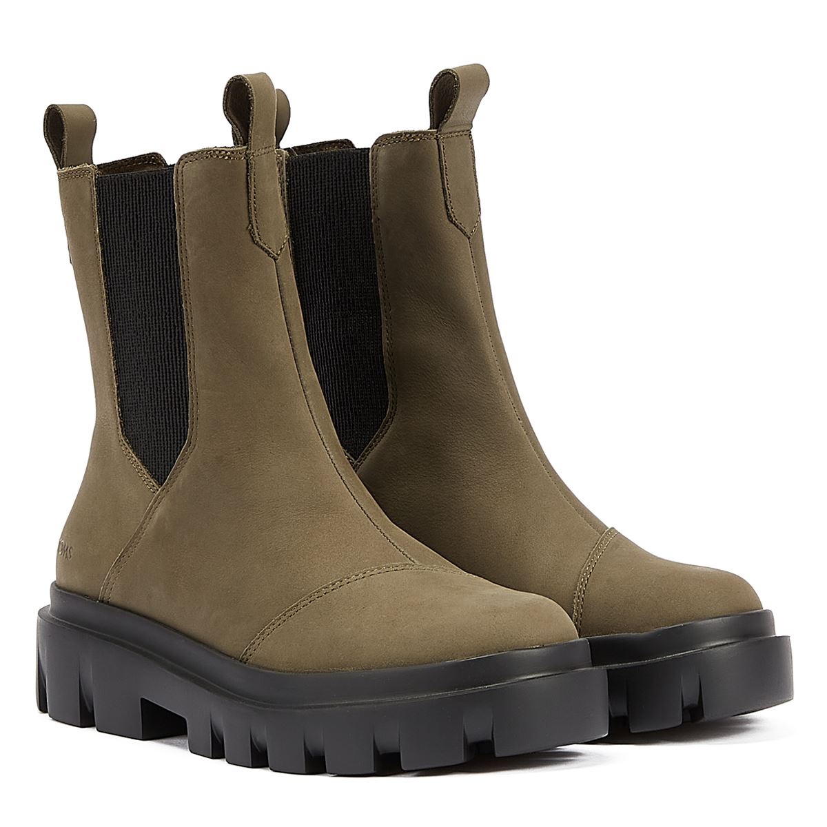 TOMS Rowan Leather Women's Olive Boots