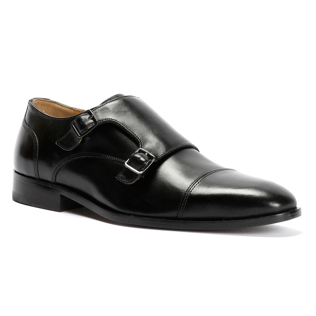 Chapman & Moore Toe Cap Monk Leather Men's Black Shoes