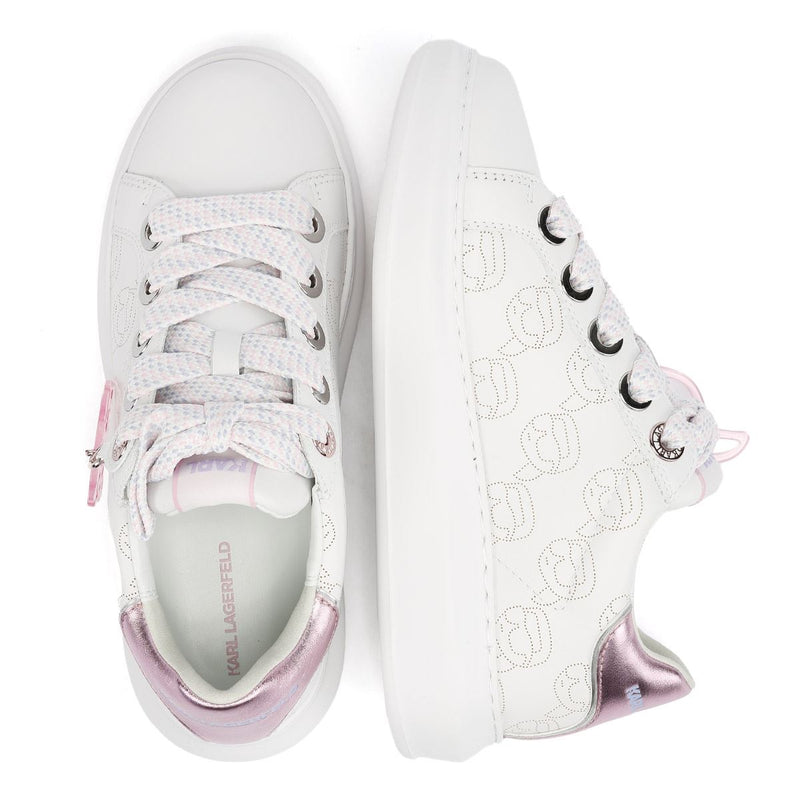 Karl Lagerfeld Kapri NFT Plexi Pendant Leather Women's White/Lilac Sneakers