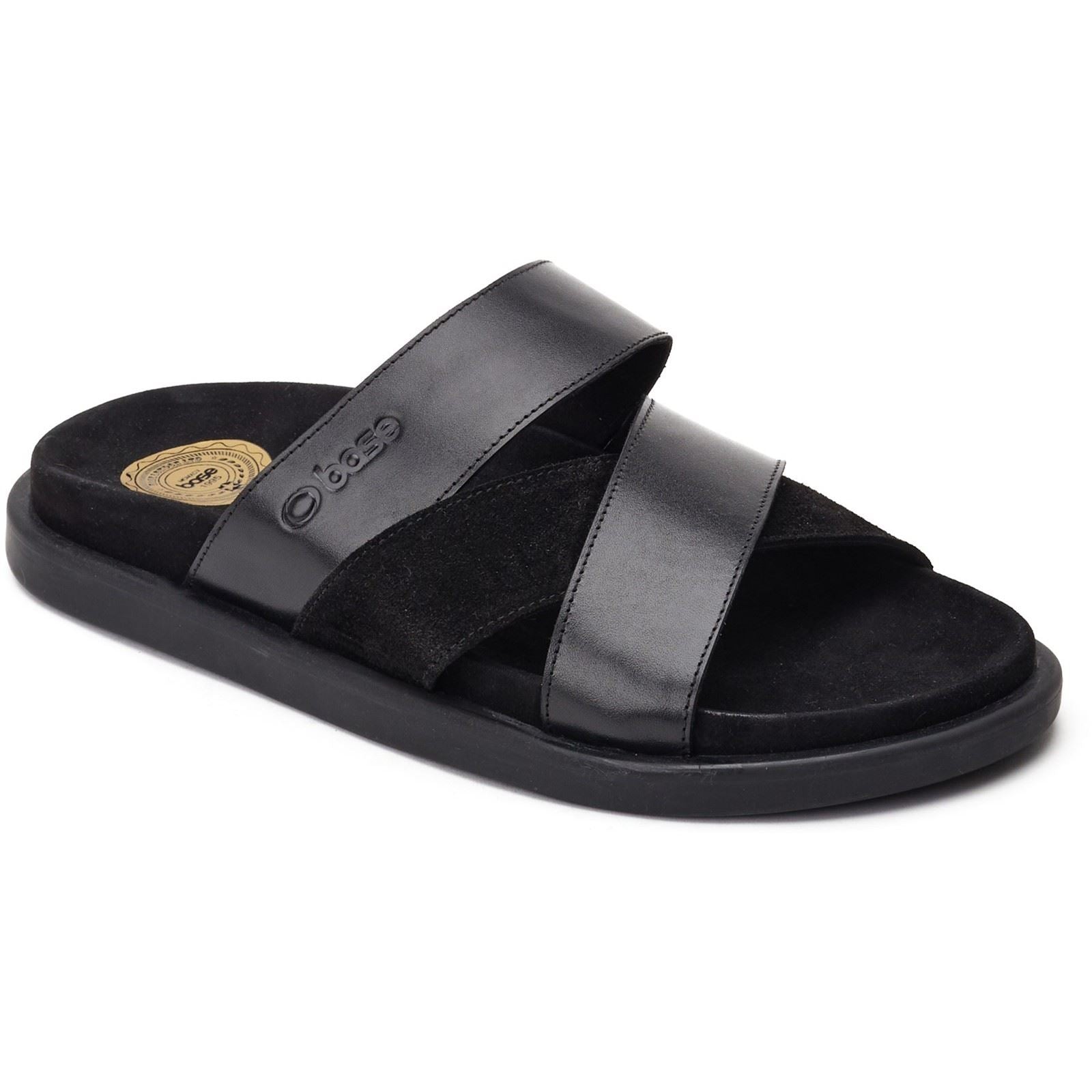 Base London Ponza Leather Men's Black Sandals