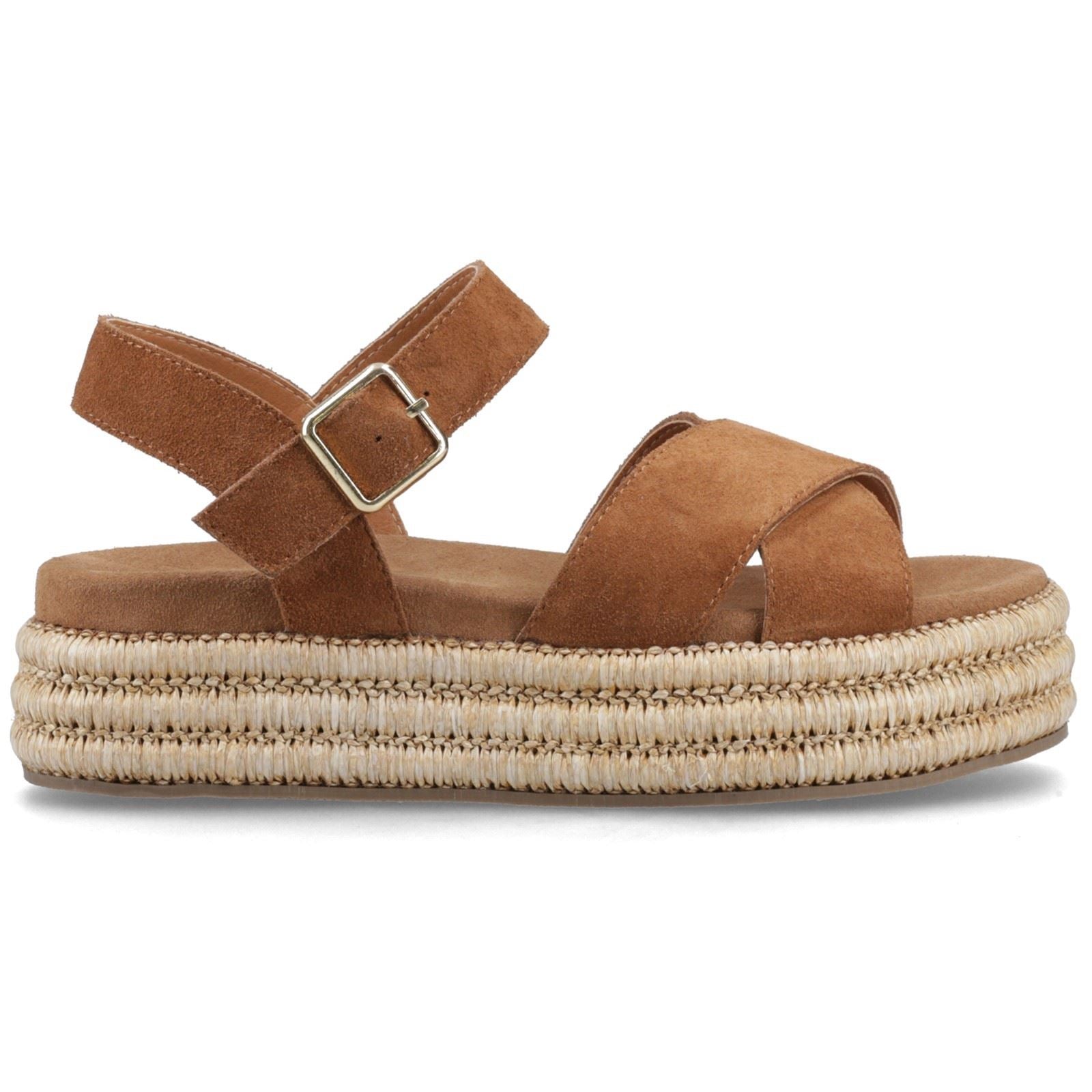 Hush Puppies Rosa Rafia Leather Women's Tan Sandals