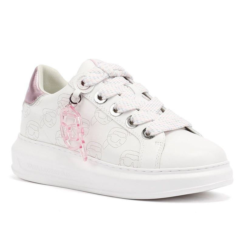 Karl Lagerfeld Kapri NFT Plexi Pendant Leather Women's White/Lilac Sneakers