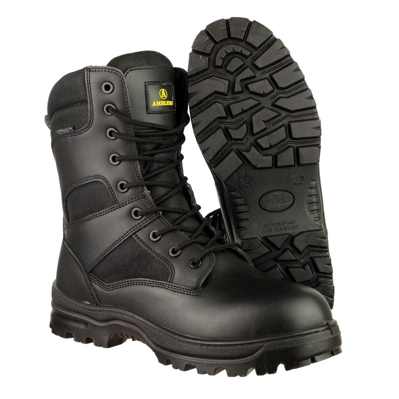 Amblers Safety Combat Leather Black Safety Boots