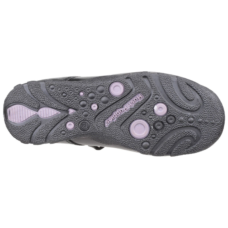 Hush Puppies Clare Senior Leather Girls's Black Shoes